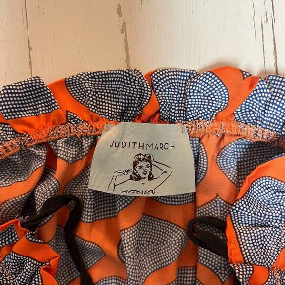 Judith March Dress Size S For Anthropologie Strapless Taffeta Ruffles Y2K 2000’s - Picture 8 of 9